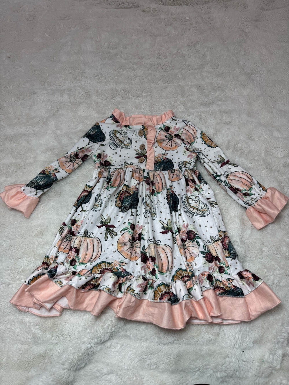 Marie Nicole Pink Floral Girls' Fall Dress